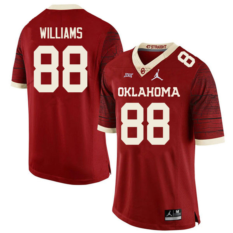 Men #88 Greydon Williams Oklahoma Sooners College Football Jerseys Sale-Retro - Click Image to Close